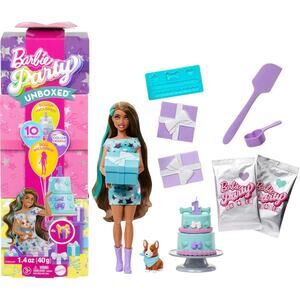 Barbie Party Unboxed Doll & Accessories, Pet Birthday Series Party Stars NWT